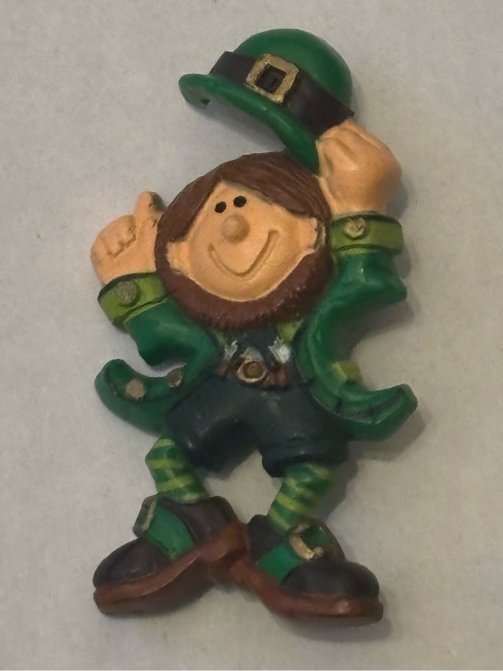 Vintage Hallmark Green and Brown Leprechaun Brooch